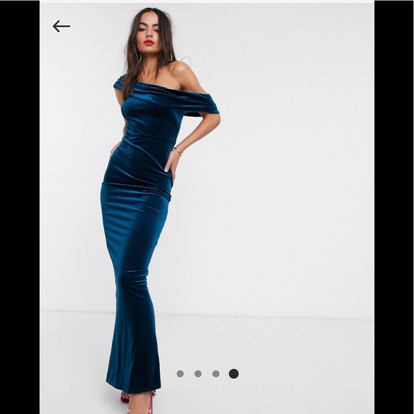 ASOS Dresses & Skirts - Asos off the shoulder velvet maxi dress